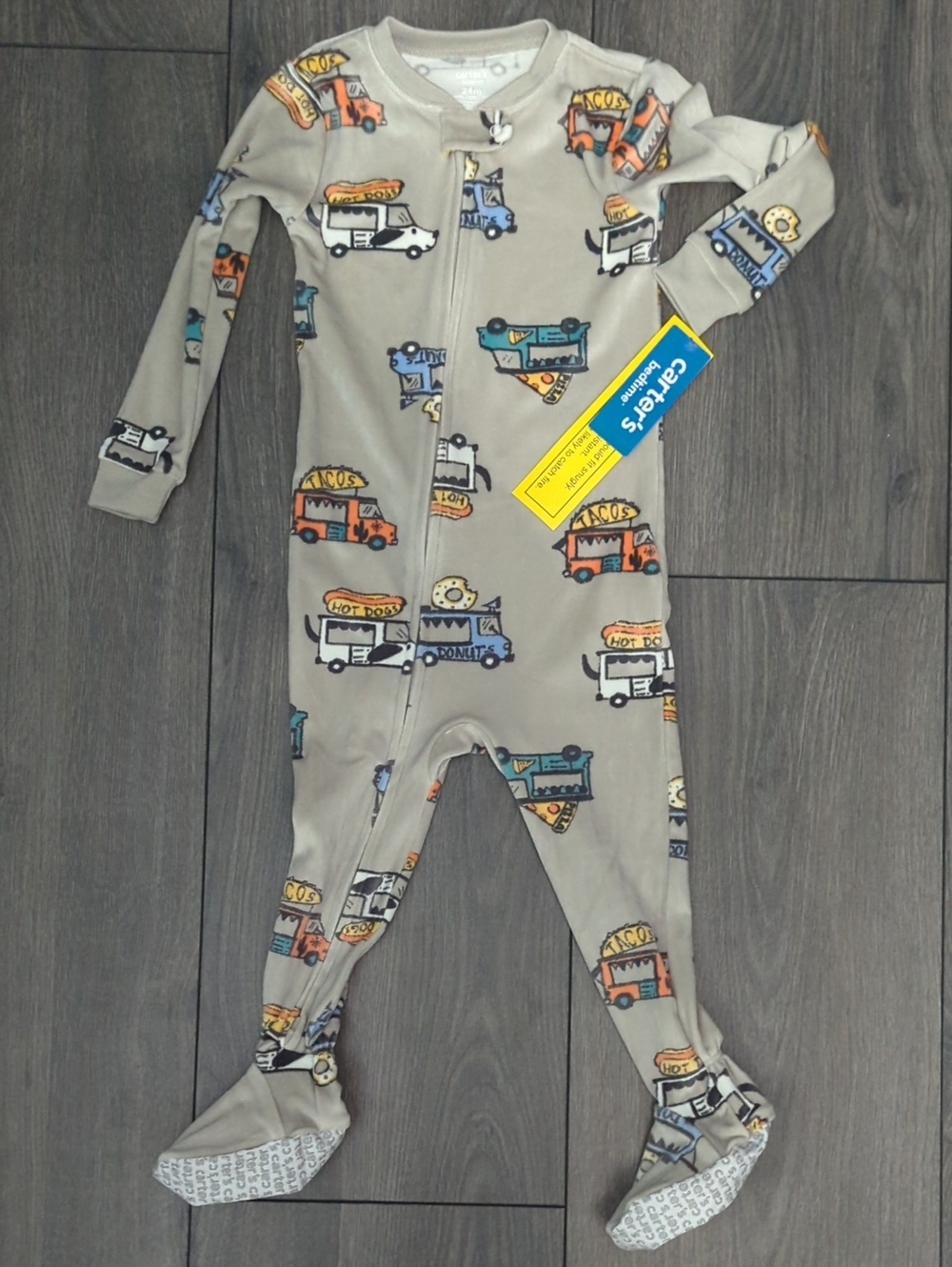Carter's Super Soft Footed One-Piece Pajamas with Food Truck Print 24 Months